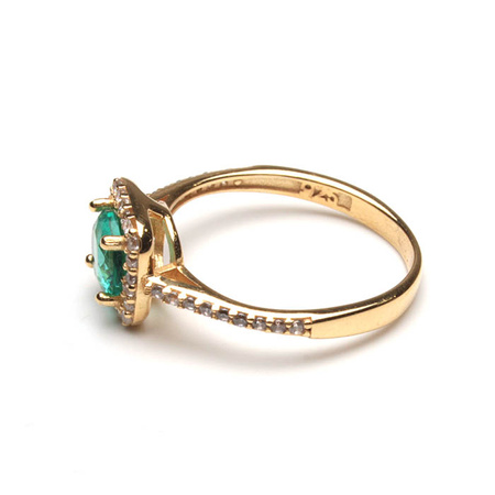 Pierścionek srebrny, pozłacany z turmalinem Paraiba „Morski Szept”