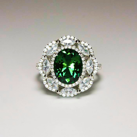 Szmaragd Sułtanki Hurrem - srebrny pierścień ze szmaragdem