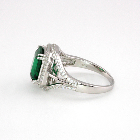 Srebrny pierścionek ze szmaragdem "Verde Imperia"