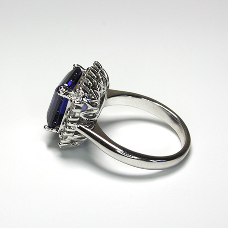 Pierścionek Premium z tanzanitem i cyrkoniami