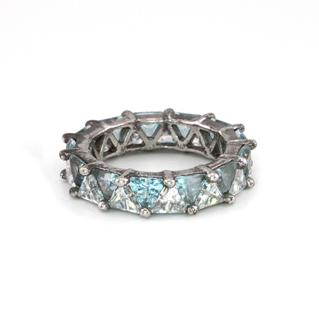 Srebrna obrączka z akwamarynem „Łza Bosforu”