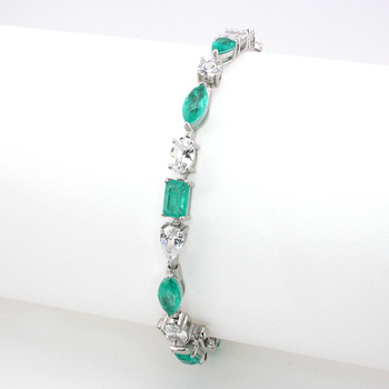 "Srebrna Bransoletka z turkusowym turmalinem paraiba „Opowieść Bosforu”