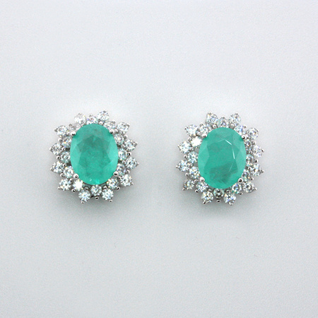 Srebrne kolczyki z turmalinem Paraiba "Morski blask"