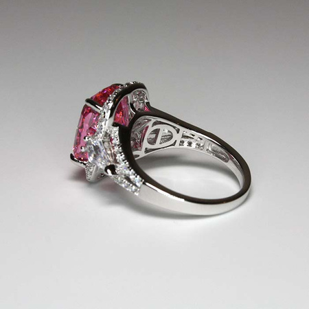 Róża z nad Bosforu - srebrny pierścionek z różowym turmalinem Paraiba