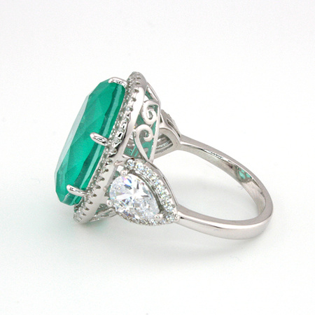 Srebrny pierścionek z turkusowym turmalinem Paraiba „Turkus Bosforu”