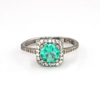 Pierścionek srebrny z turmalinem Paraiba „Morski Szept”