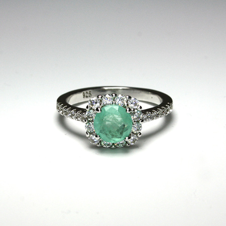 Srebrny pierścionek z miętowym turmalinem Paraiba