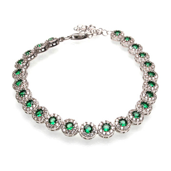 Srebrna bransoletka "Szmaragd ze Stambułu"