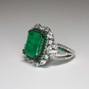 Serenada Sułtana - Srebrny pierścionek z zielonym turmalinem Paraiba i szmaragdami
