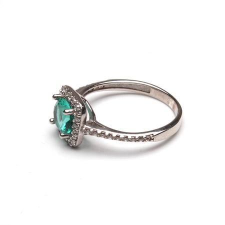 Pierścionek srebrny z turmalinem Paraiba „Morski Szept”