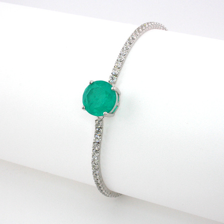 "Turkus Bosforu" srebrna bransoletka z turmalinem paraiba