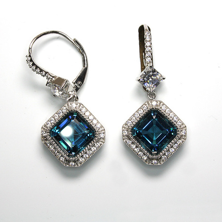 Kolczyki srebrne z topazem