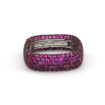 Srebrna obrączka z rubinami „Cień Minaretu”