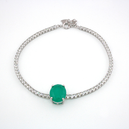 "Turkus Bosforu3" srebrna bransoletka z turmalinem paraiba