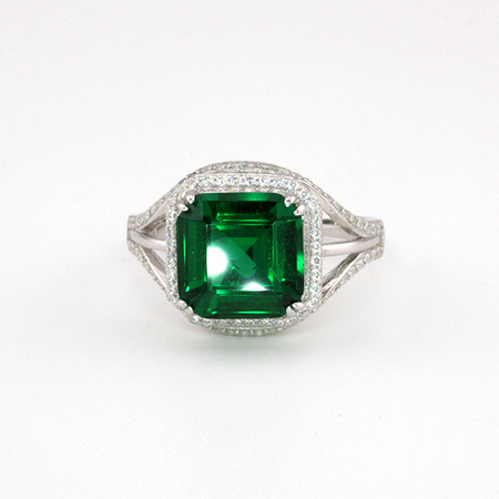 Srebrny pierścionek ze szmaragdem "Verde Imperia"