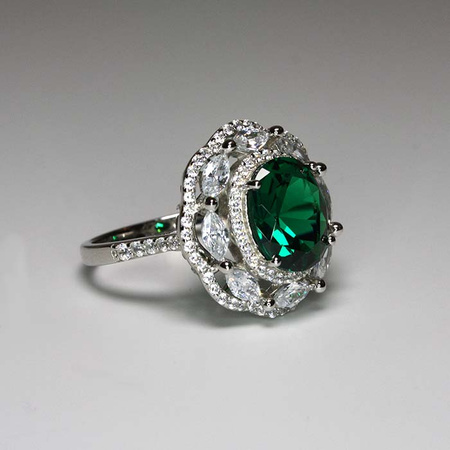 Szmaragd Sułtanki Hurrem - srebrny pierścień ze szmaragdem