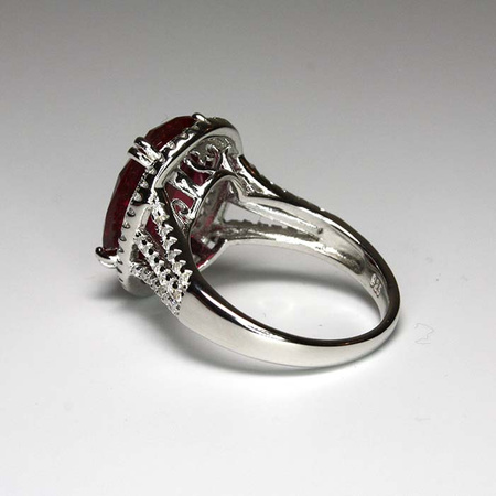 Ogień rubinu - gorący pierścionek srebrny 925
