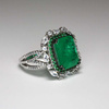Serenada Sułtana - Srebrny pierścionek z zielonym turmalinem Paraiba i szmaragdami