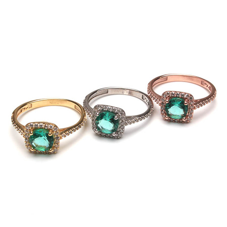 Pierścionek srebrny, pozłacany z turmalinem Paraiba „Morski Szept”