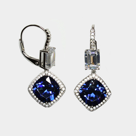 Srebrne kolczyki z tanzanitem "Skrzydła Tanzanitu"