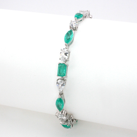 "Srebrna Bransoletka z turkusowym turmalinem paraiba „Opowieść Bosforu”