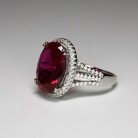 Ogień rubinu - gorący pierścionek srebrny 925