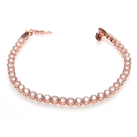 Srebrna bransoletka pozłacana różowym złotem „Ottomańska Noc”