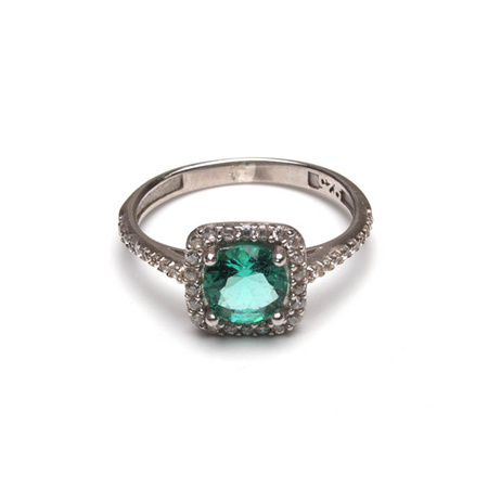 Pierścionek srebrny z turmalinem Paraiba „Morski Szept”