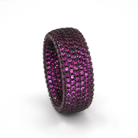 Srebrna obrączka z rubinami „Rubinowy Bosfor”