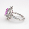 Kwiat Sułtanek - srebrny pierścień z różowym moissanitem