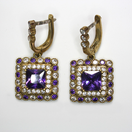 Osmański zestaw srebrny z ametystem