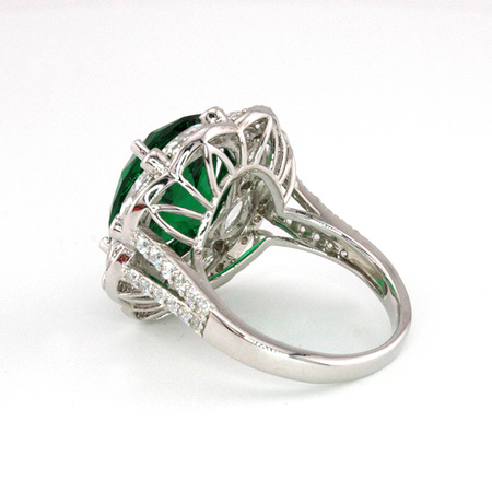 Srebrny pierścionek ze szmaragdem "Ogrody Stambułu"