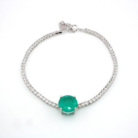 "Turkus Bosforu" srebrna bransoletka z turmalinem paraiba