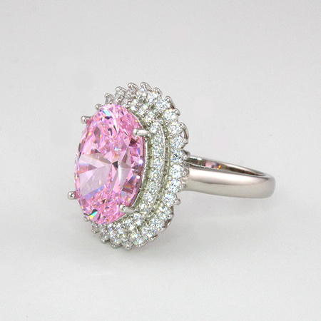 Srebrny pierścionek z kwarcem różowym „Róża Sułtanki”