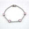 Srebrna bransoletka z kwarcem różowym „Różowy Szept”
