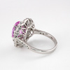 Kwiat Sułtanek - srebrny pierścień z różowym moissanitem