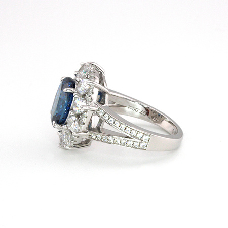 Srebrny pierścionek z szafirem "Szafir Topkapi"