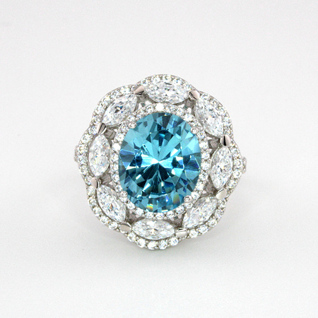 Srebrny pierścionek z akwamarynem "Sen Stambułu"