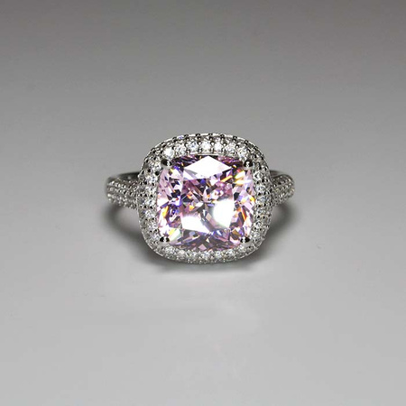 Róża z nad Bosforu - srebrny pierścionek z różowym turmalinem Paraiba