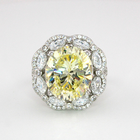 Srebrny pierścionek z cytrynem „Osmańskie Słońce”