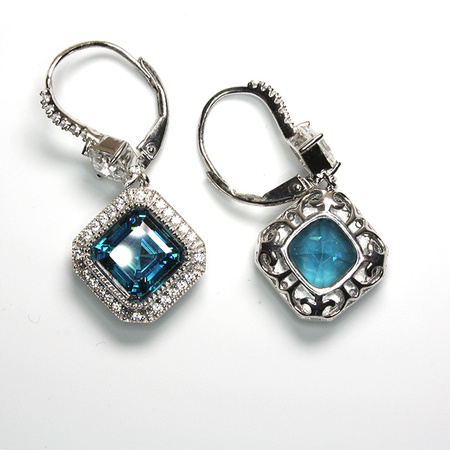 Kolczyki srebrne z topazem