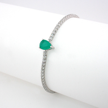 "Srebrna Bransoletka z turkusowym Turmalinem Paraiba „Szept Orientu”