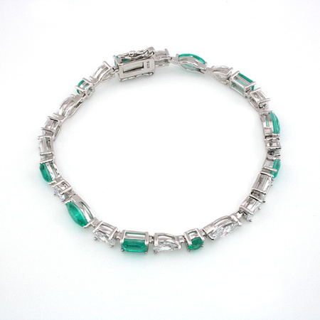 "Srebrna Bransoletka z turkusowym turmalinem paraiba „Opowieść Bosforu”