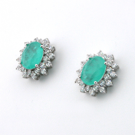 Srebrne kolczyki z turmalinem Paraiba "Morski blask"