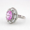 Kwiat Sułtanek - srebrny pierścień z różowym moissanitem