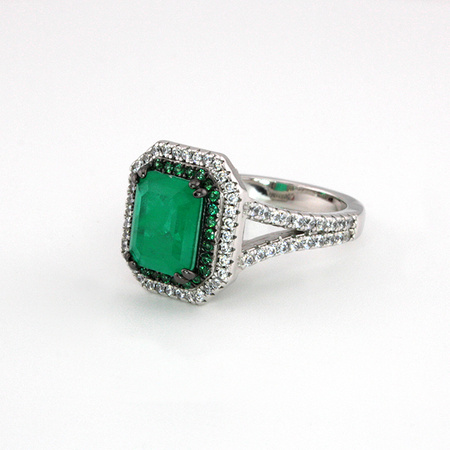 Srebrny pierścionek ze szmaragdem "Szmaragdowa Sułtanka"