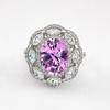 Kwiat Sułtanek - srebrny pierścień z różowym moissanitem